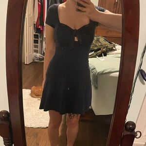 Forever 21 Self Tie Front Mini Dress in Navy